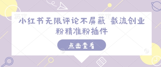 小红书无限评论不屏蔽 截流创业粉精准粉插件-彼飞网创