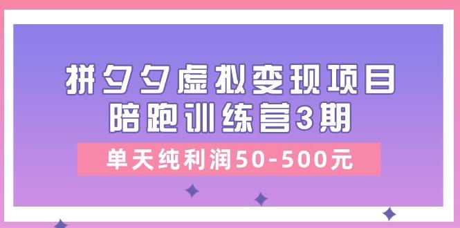 某收费培训《拼夕夕虚拟变现项目陪跑训练营3期》单天纯利润50-500元-彼飞网创