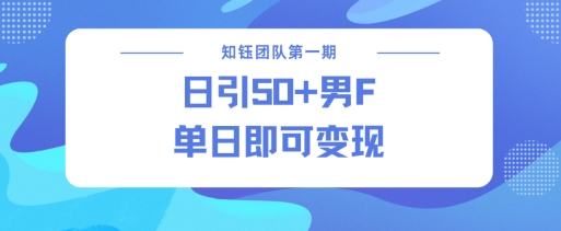 男粉引流新方法不违规，当日即可变现-彼飞网创