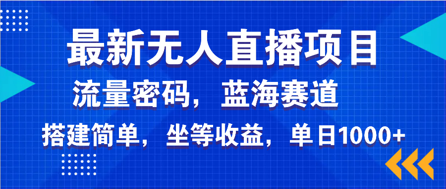 最新无人直播项目—美女电影游戏，轻松日入3000+，蓝海赛道流量密码，…-彼飞网创