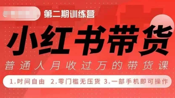 小Red书带货42天训练营 2.0版，宝妈+自由职+上班族+大学生，提高副业收入的大红利项目-彼飞网创