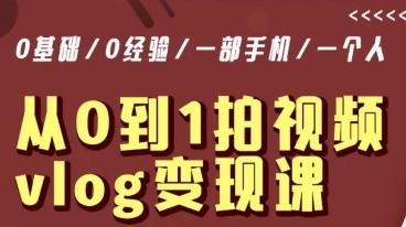 从0到1拍视频vlog变现课，5分钟每天，每月多赚1W-彼飞网创