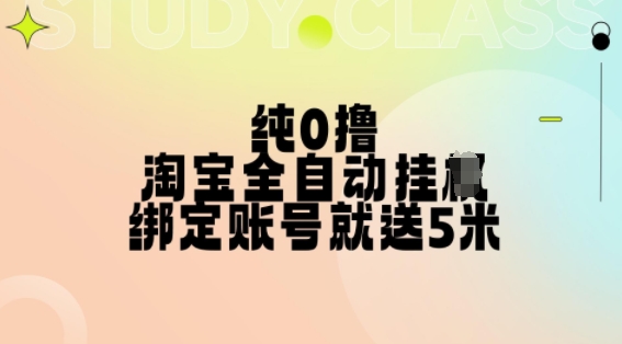 纯0撸，淘宝全自动挂JI，授权登录就得5米，多号多赚【揭秘】-彼飞网创
