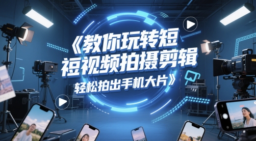 教你玩转短视频拍摄剪辑，轻松拍出手机大片-彼飞网创