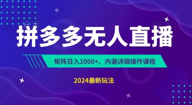 拼多多无人直播不封号，0投入，3天必起，无脑挂机，日入1k+【揭秘】-彼飞网创