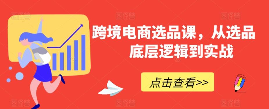 跨境电商选品课，从选品到底层逻辑到实战-彼飞网创
