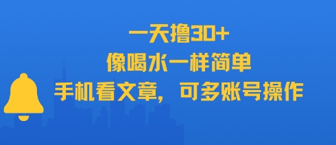 一天撸30+，像喝水一样简单，手机看文章，可多账号操作-彼飞网创
