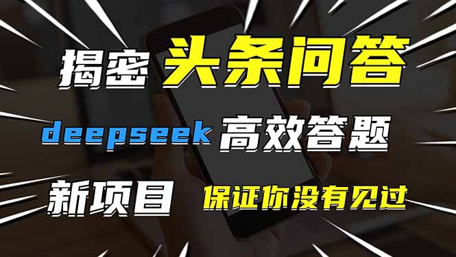 头条问答，刚出的新玩法！保证你没见过！用DeepSeek去高效答题，一个账…-彼飞网创
