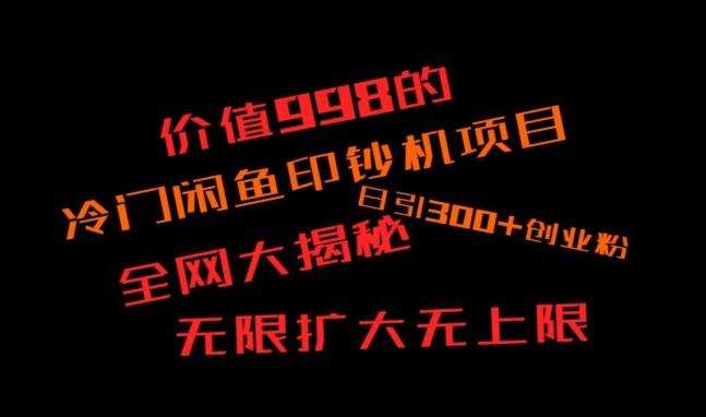 闲鱼流量印钞机项目大揭秘，日引300+创业粉，保姆级实操教程-彼飞网创