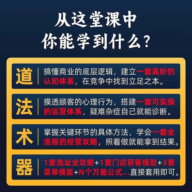 图片[1]-餐饮店盈利实操方法：教你怎样开一家持续能赚钱的餐厅(25节-彼飞网创