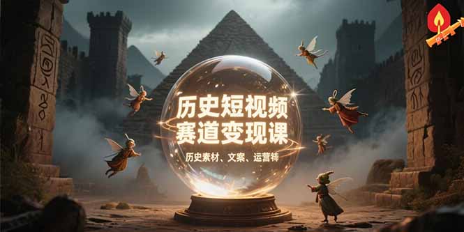 历史短视频赛道变现课，百集素材库应用，文案剪辑技巧，账号运营全案-彼飞网创