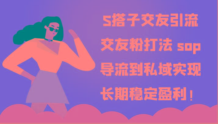 S搭子交友引流，交友粉打法 sop，导流到私域实现长期稳定盈利！-彼飞网创