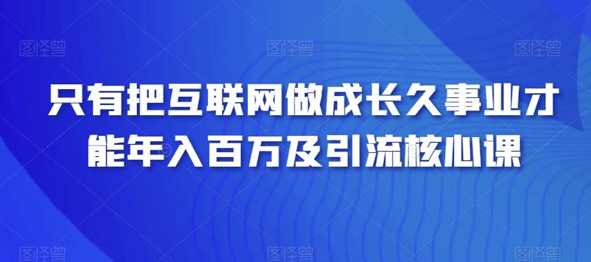 只有把互联网做成长久事业才能年入百万及引流核心课-彼飞网创