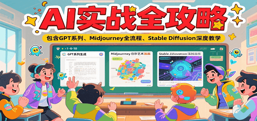 AI实战全攻略，包含GPT系列、Midjourney全流程、Stable Diffusion深度教学-彼飞网创