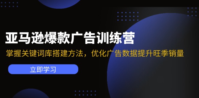 亚马逊爆款广告训练营：掌握关键词库搭建方法，优化广告数据提升旺季销量-彼飞网创