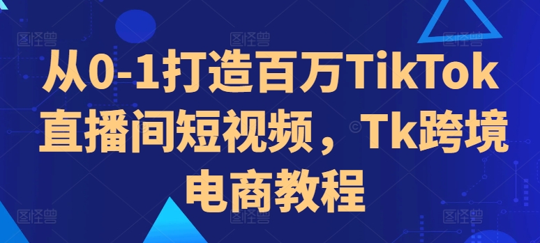 从0-1打造百万TikTok直播间短视频，Tk跨境电商教程-彼飞网创