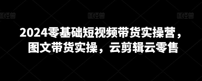 2024零基础短视频带货实操营，图文带货实操，云剪辑云零售-彼飞网创