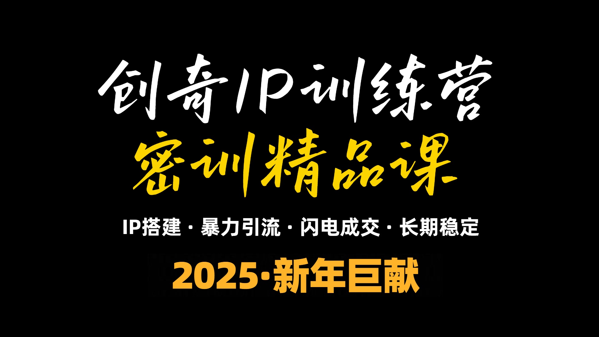 2025年“知识付费IP训练营”小白避坑年赚百万，暴力引流，闪电成交-彼飞网创