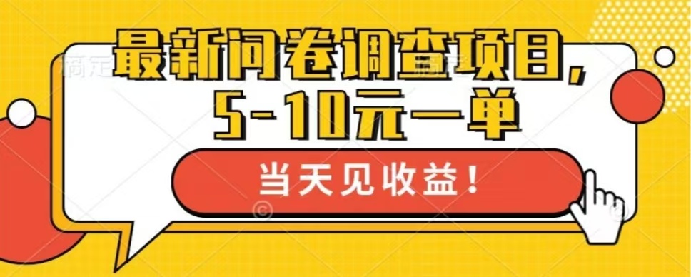 最新问卷调查项目，单日零撸100＋-彼飞网创