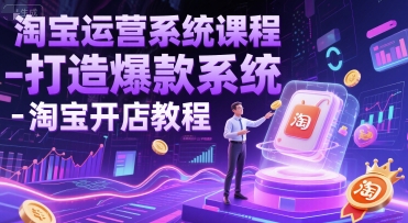 淘宝运营系统课程-打造爆款系统-淘宝开店教程-彼飞网创