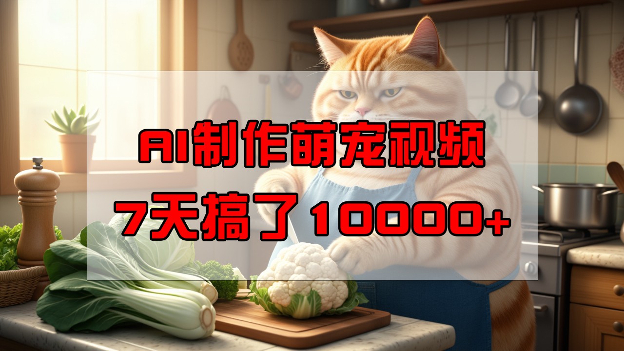 靠AI制作萌宠视频，7天搞了1万+，操作简单门槛低，有手机就行-彼飞网创