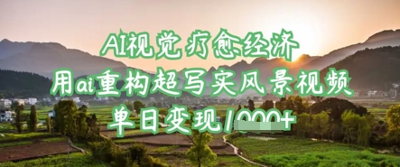 AI视觉疗愈经济：用ai重构超写实风景视频，单日变现多张-彼飞网创