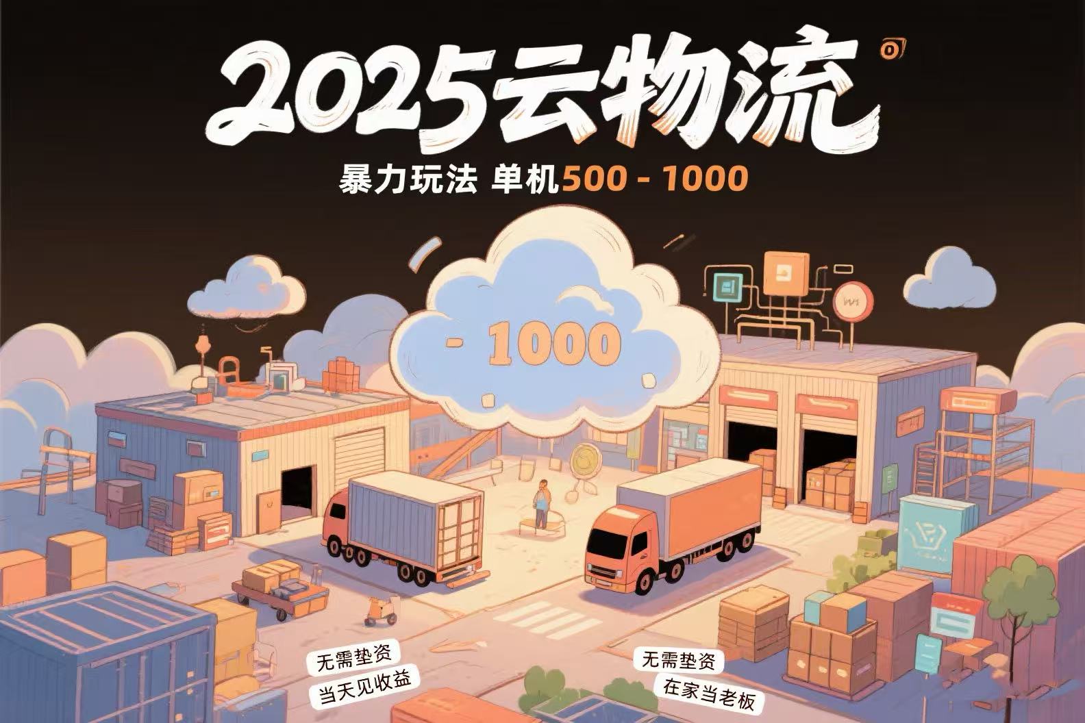 云物流赚差价，项目纯利润500~1000，无需垫资，当天到账。不需要有车，…-彼飞网创