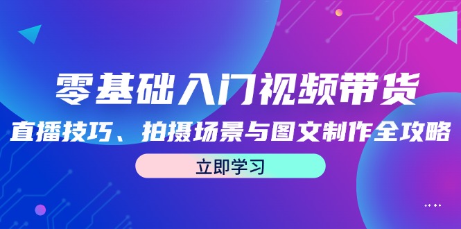 零基础入门视频带货：直播技巧、拍摄场景与图文制作全攻略-彼飞网创