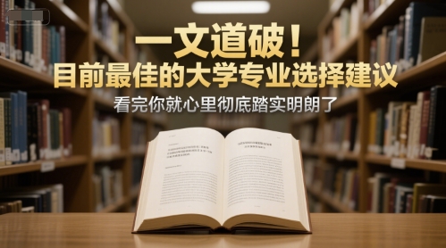 付费文章：一文道破！目前最佳的大学专业选择建议，看完你就心里彻底踏实明朗了-彼飞网创