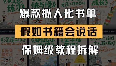 最新爆款拟人化书单玩法，假如书籍会说话，保姆级教程-彼飞网创