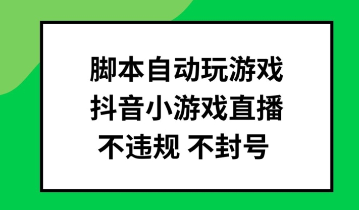脚本自动玩游戏，抖音小游戏直播，不违规不封号可批量做【揭秘】-彼飞网创