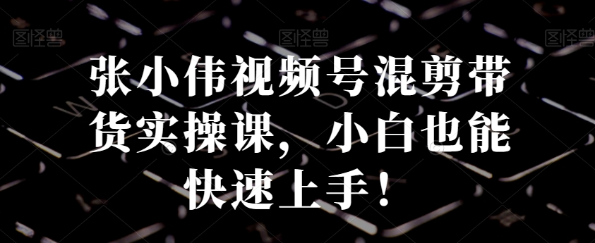 张小伟视频号混剪带货实操课，小白也能快速上手！-彼飞网创