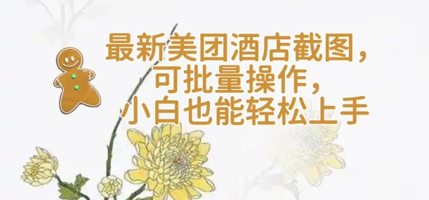 【轻云】最新美团酒店截图，可批量操作，小白也能轻松上手-彼飞网创