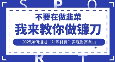 韭菜生涯终结者，我来教你做镰刀，2025如何通过“知识付费”实现财F自由【揭秘】-彼飞网创