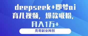 deepseek+即梦ai育儿视频，爆款吸粉，月入1w-彼飞网创