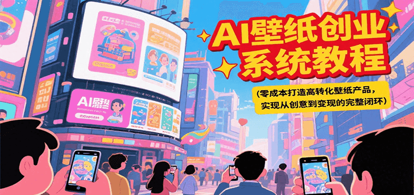 AI壁纸创业系统教程，零成本打造高转化壁纸产品，实现从创意到变现的完整闭环-彼飞网创