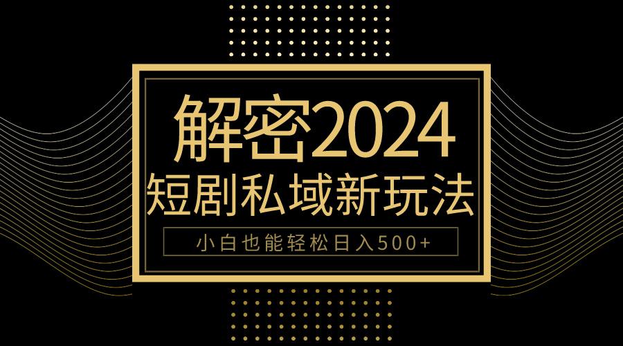 (9951期)10分钟教会你2024玩转短剧私域变现，小白也能轻松日入500+-彼飞网创
