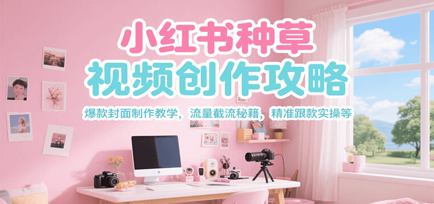小红书种草视频创作攻略，爆款封面制作教学 ，流量截流秘籍 ，精准跟款实操等-彼飞网创