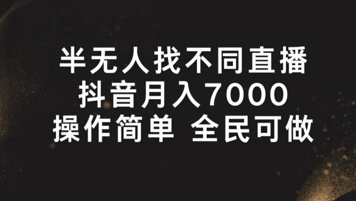 半无人找不同直播，月入7000+，操作简单 全民可做【揭秘】-彼飞网创