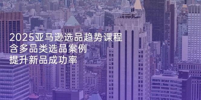 2025亚马逊选品趋势课程，含多品类选品案例，提升新品成功率-彼飞网创