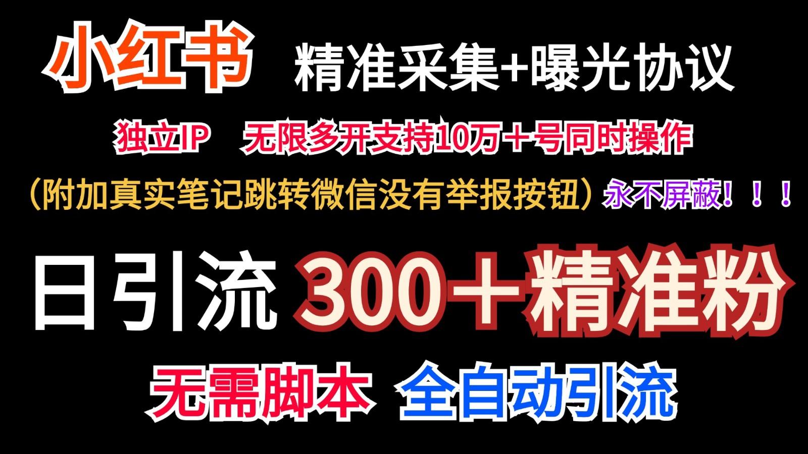 小红薯精准采集＋无限曝光＋真实笔记跳转微信，永不屏蔽(日引300＋精准粉)-彼飞网创