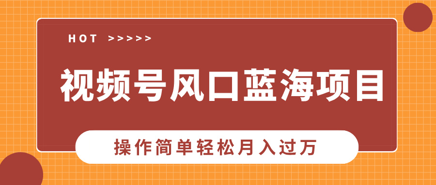 视频号风口蓝海项目，中老年人的流量密码，操作简单轻松月入过万-彼飞网创