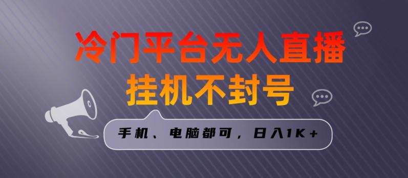 全网首发冷门平台无人直播挂机项目，三天起号日入1000＋，手机电脑都可操作小白轻松上手【揭秘】-彼飞网创