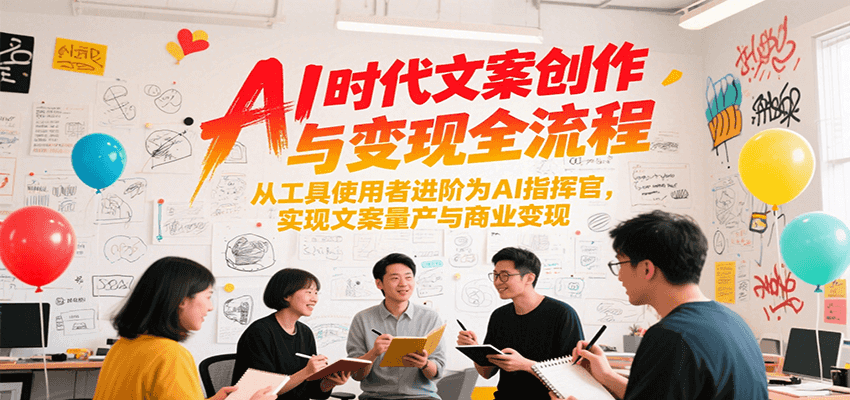 AI时代文案创作与变现全流程，从工具使用者进阶为AI指挥官，实现文案量产与商业变现-彼飞网创