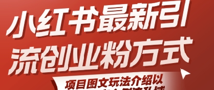 小红书最新引流创业粉方式，项目图文玩法介绍以及如何安全倒流私域-彼飞网创