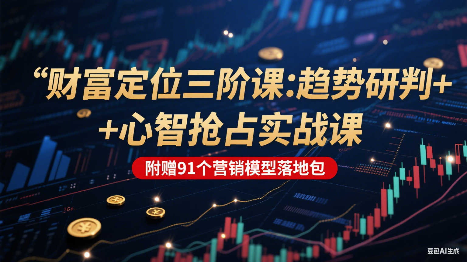 财富定位三阶：趋势研判 + 心智抢占实战课，附赠91个营销模型落地包-彼飞网创