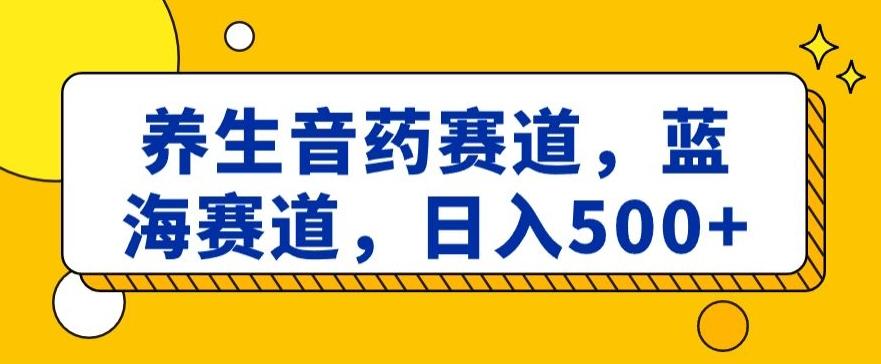 养生音药赛道，蓝海赛道，日入500+【揭秘】-彼飞网创