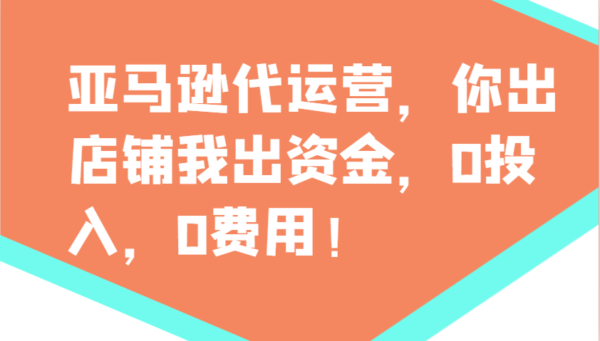 亚马逊代运营，你出店铺我出资金，0投入，0费用，无责任每天300分红，赢亏我承担-彼飞网创