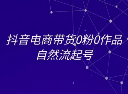 抖音电商带货0粉0作品自然流起号，抖音电商教程-彼飞网创
