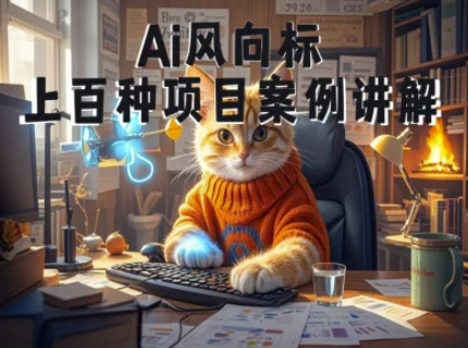 Ai风向标-附100种项目案例玩法-0基础小白到大神ai视频商业应用教学-彼飞网创